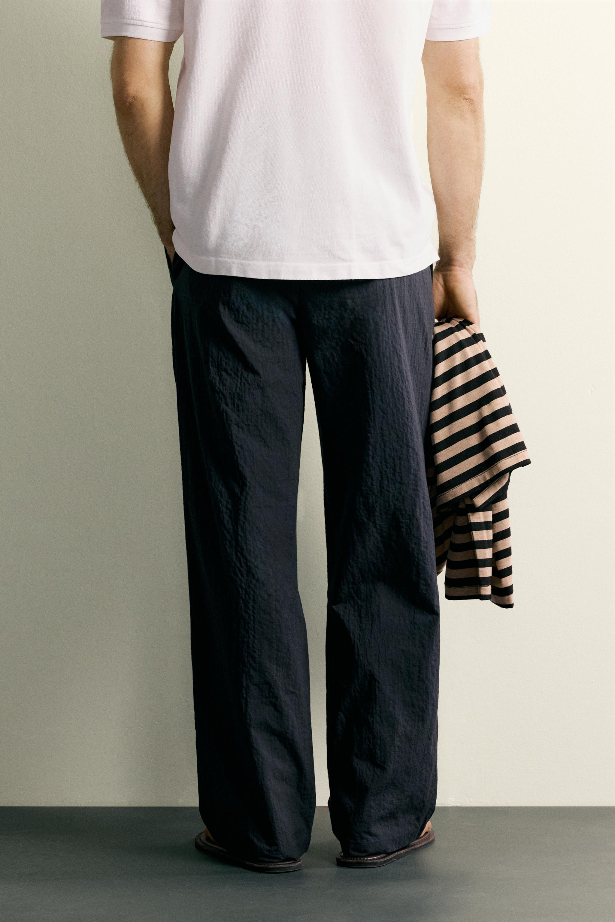 PANTALON STRAIGHT FIT SEERSUCKER